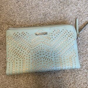 Stella & Dot Light Green Laser-Cut Wristlet